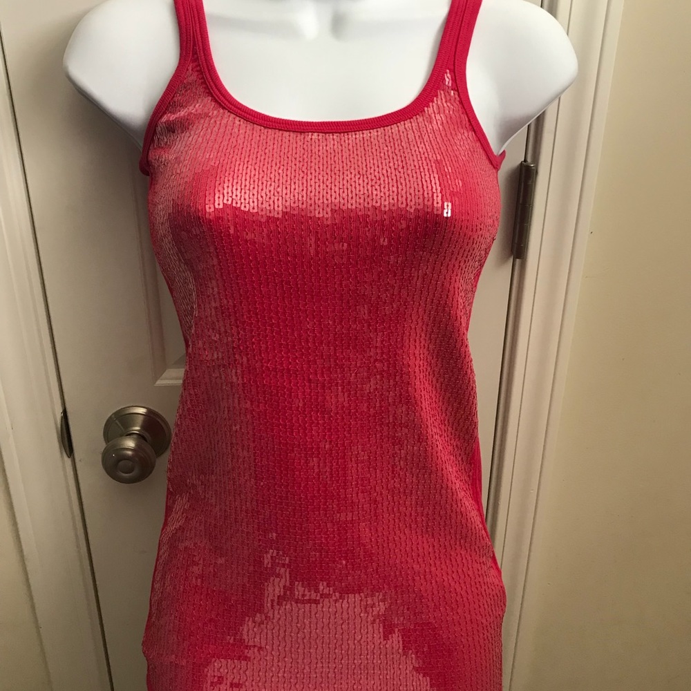 NWT AX Clear Sequins Y2K tank top